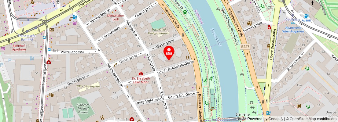 Street map section around the address