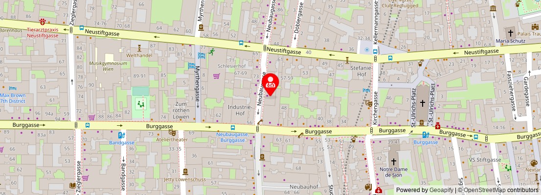 Street map section around the address