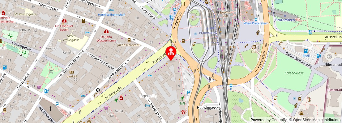 Street map section around the address