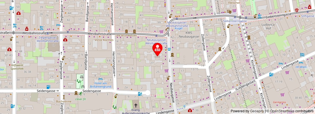 Street map section around the address