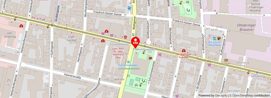 Street map section around the address