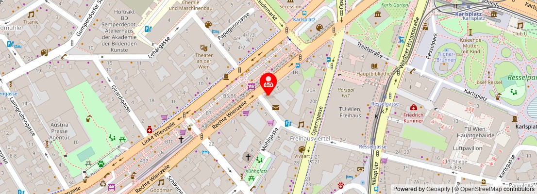 Street map section around the address