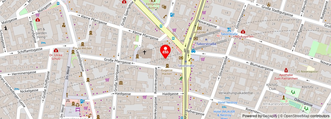 Street map section around the address