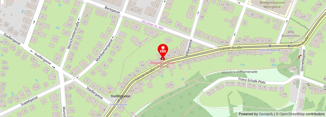 Street map section around the address