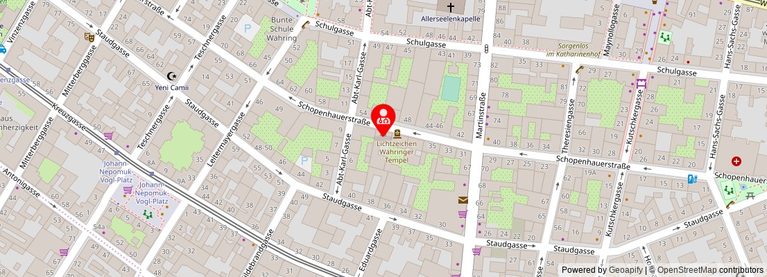 Street map section around the address