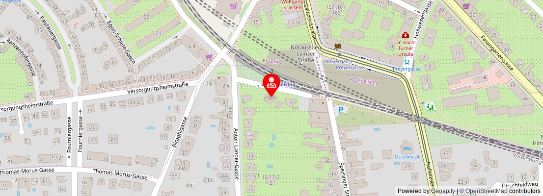 Street map section around the address