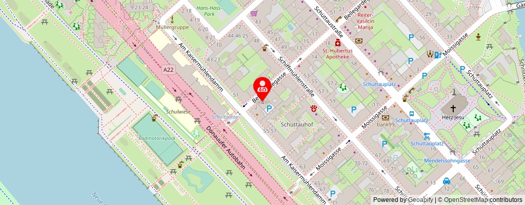Street map section around the address