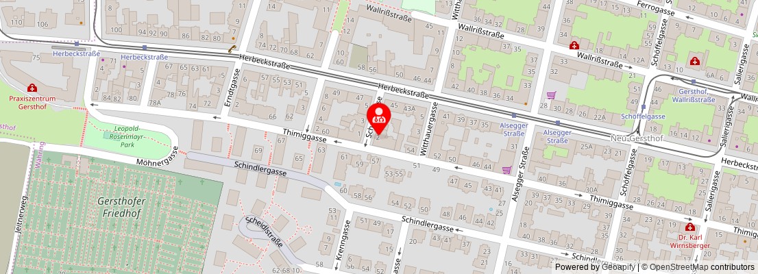 Street map section around the address