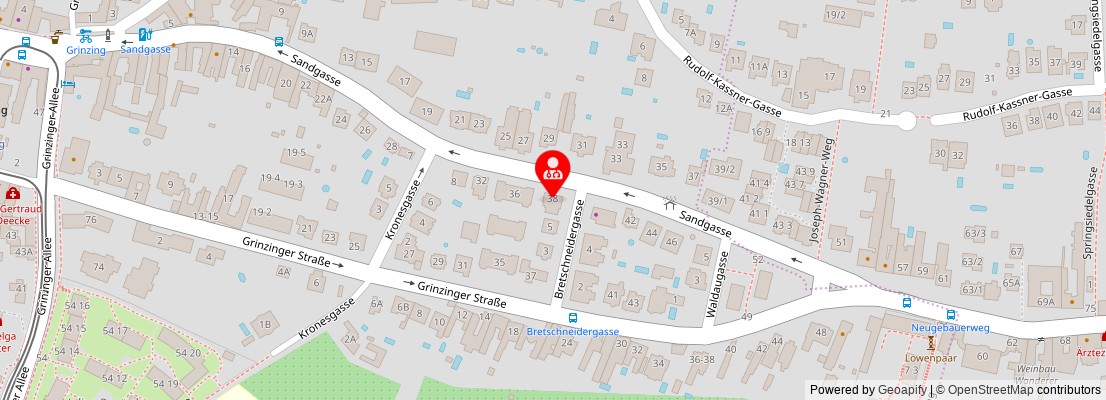 Street map section around the address