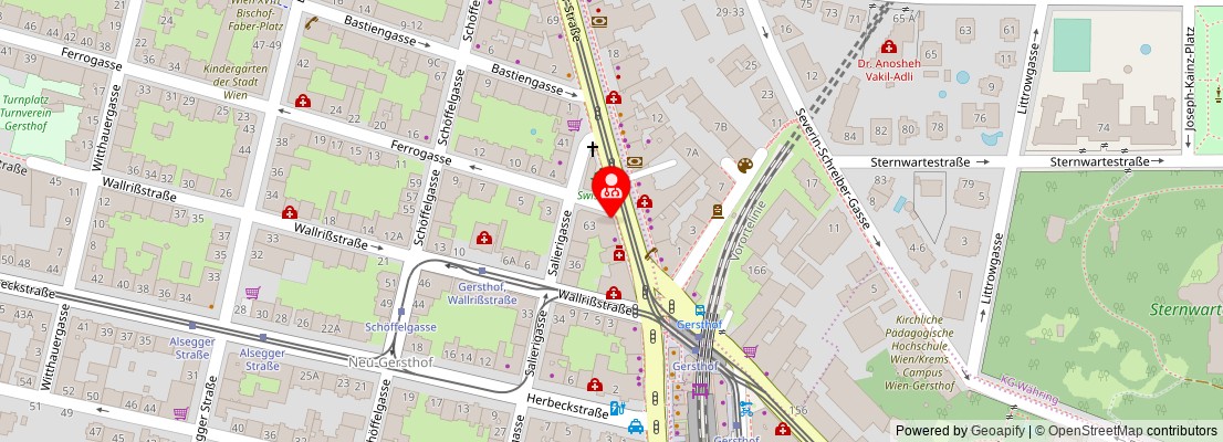 Street map section around the address