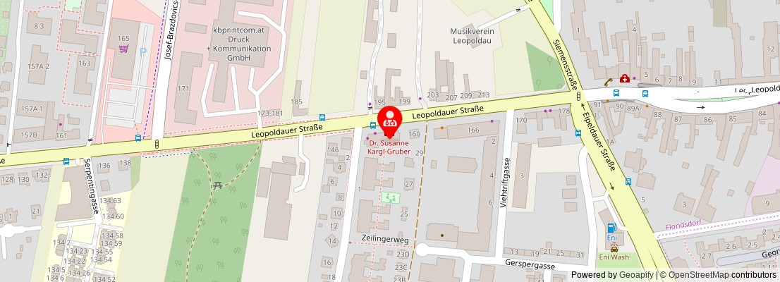 Street map section around the address