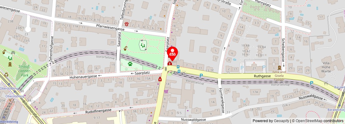 Street map section around the address