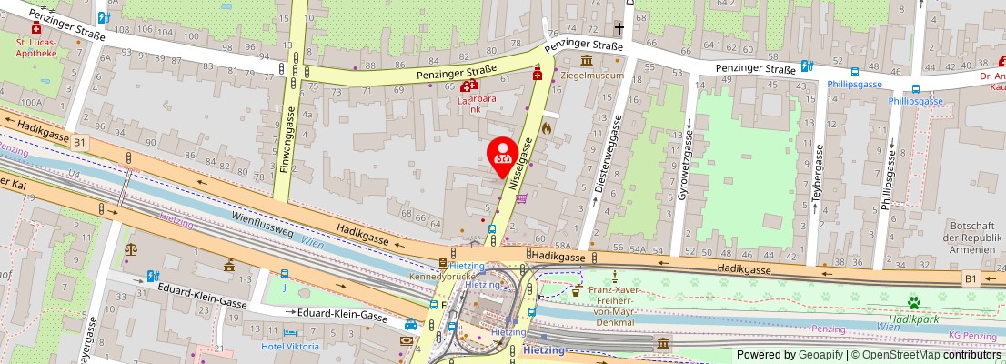 Street map section around the address