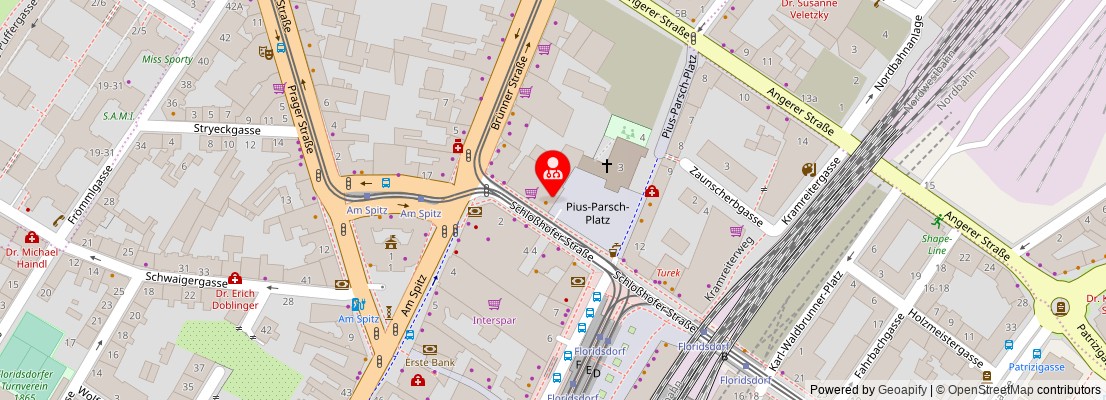 Street map section around the address