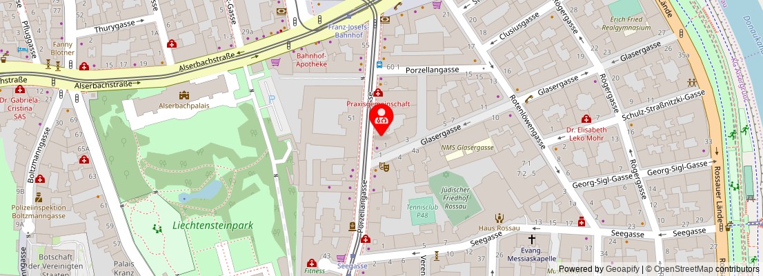 Street map section around the address