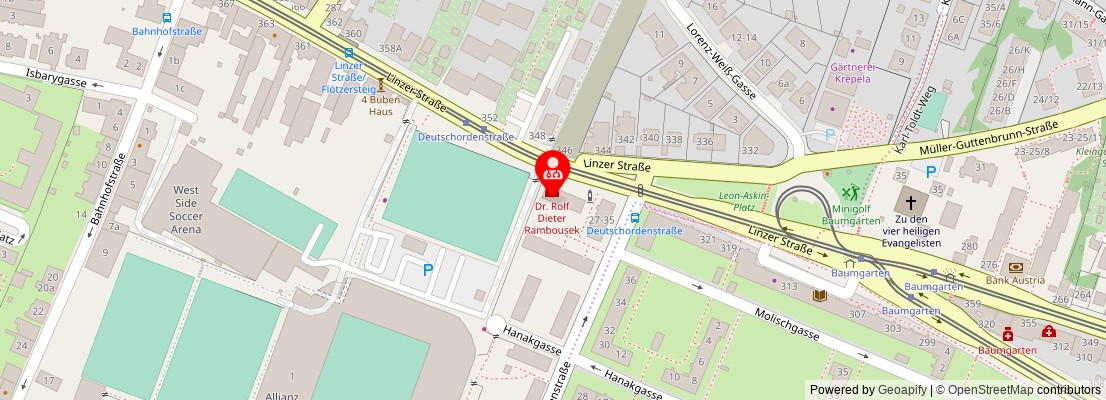 Street map section around the address