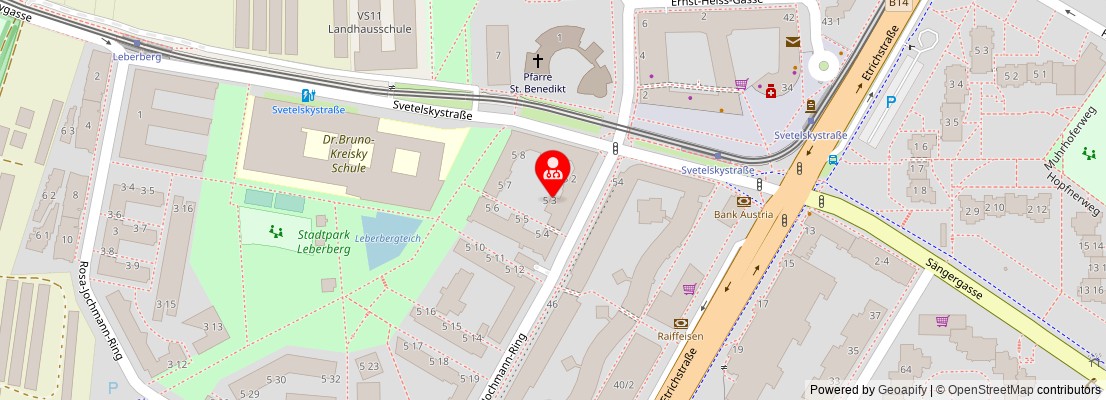 Street map section around the address