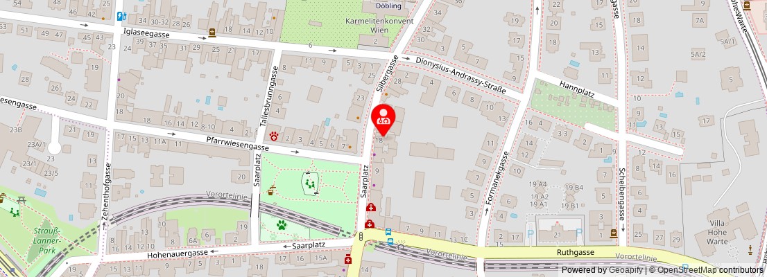 Street map section around the address