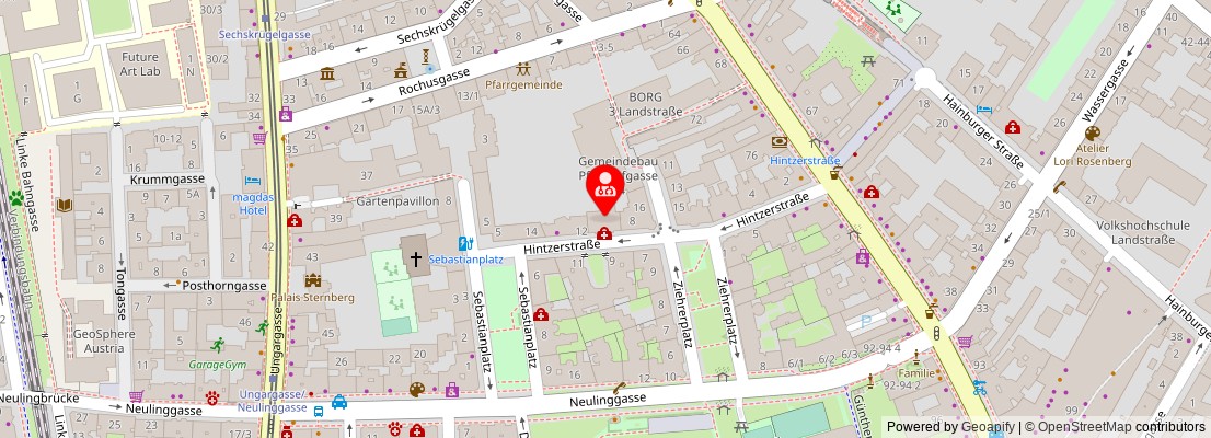 Street map section around the address