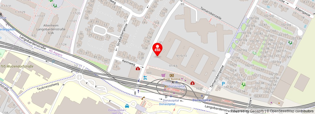 Street map section around the address