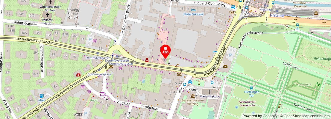 Street map section around the address