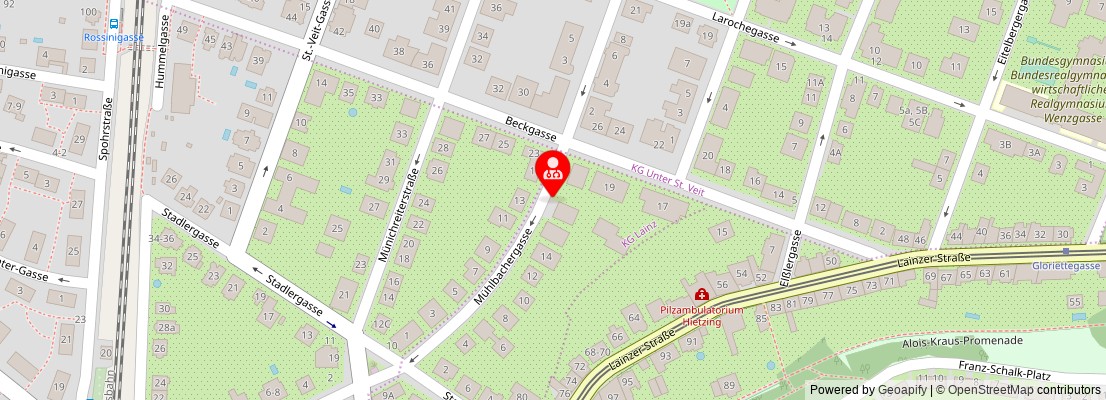 Street map section around the address