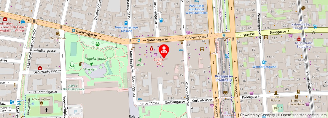 Street map section around the address