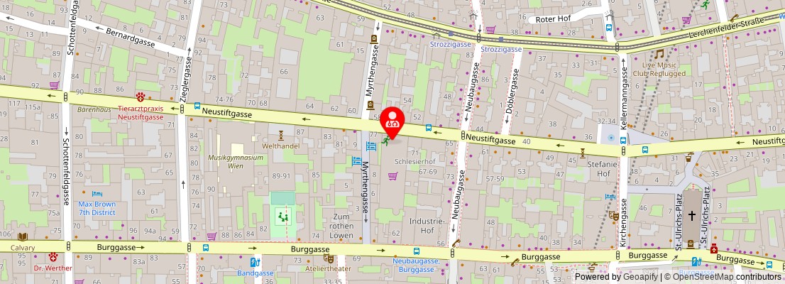 Street map section around the address