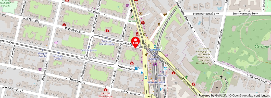 Street map section around the address