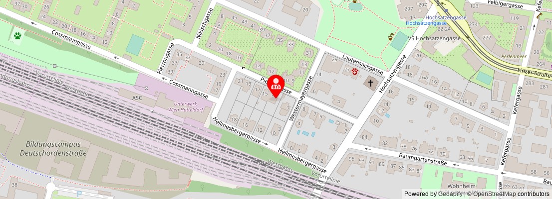 Street map section around the address