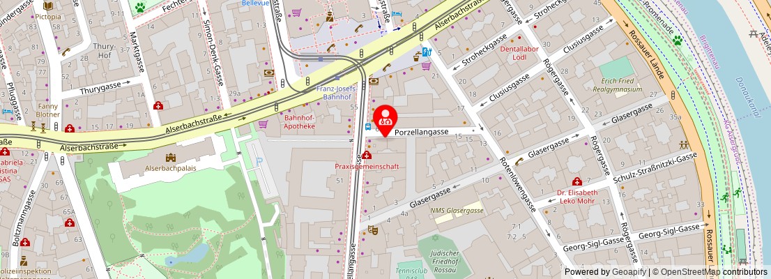 Street map section around the address