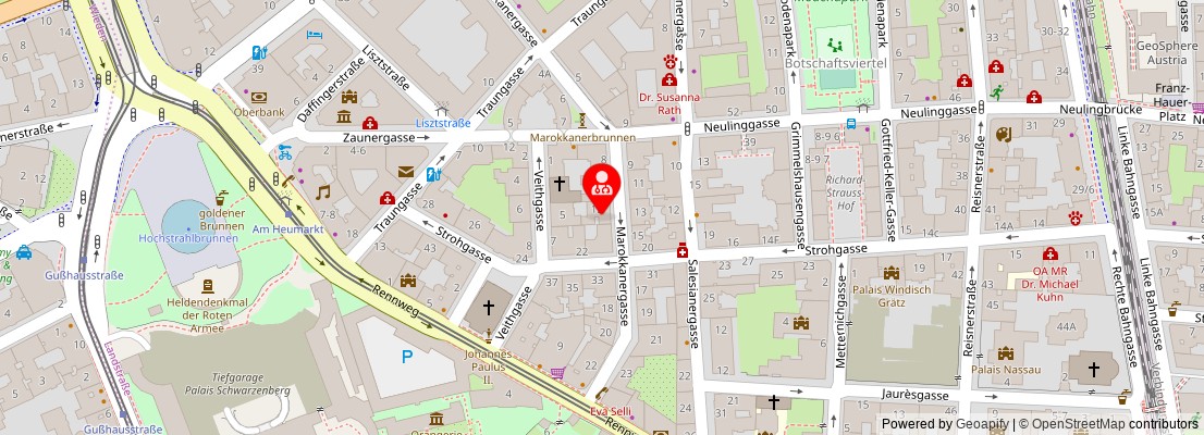 Street map section around the address