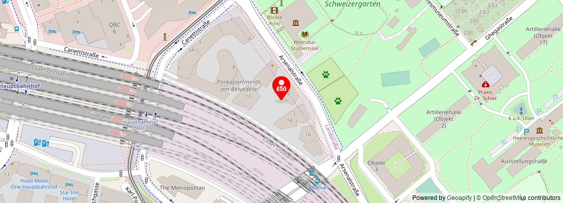 Street map section around the address