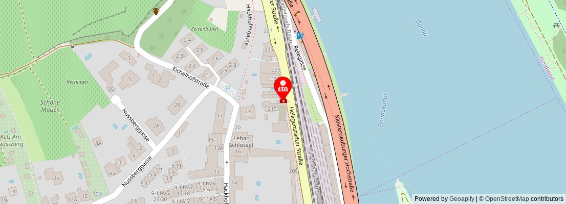 Street map section around the address