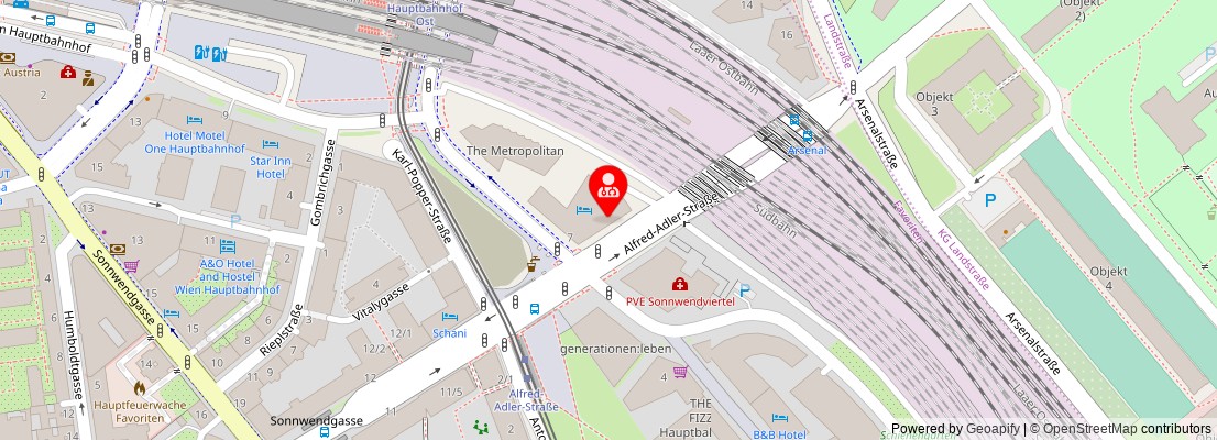 Street map section around the address