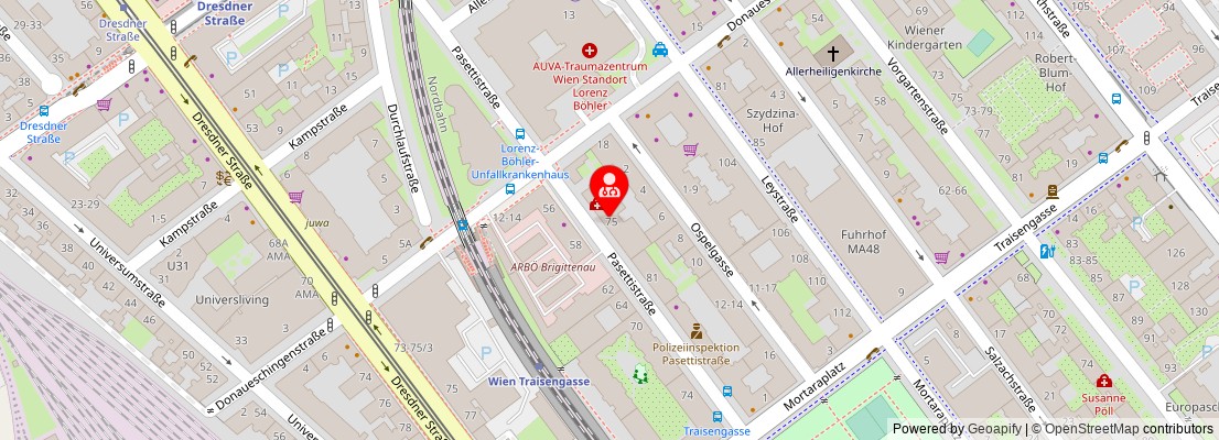 Street map section around the address