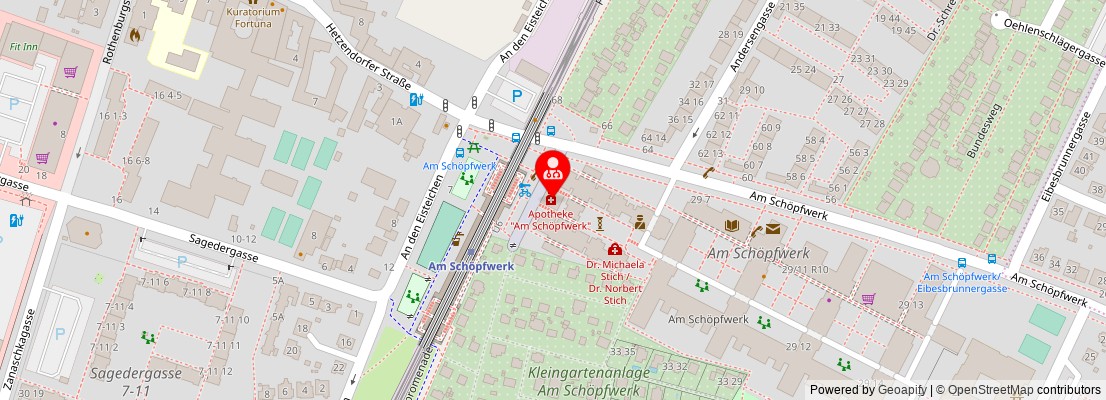 Street map section around the address