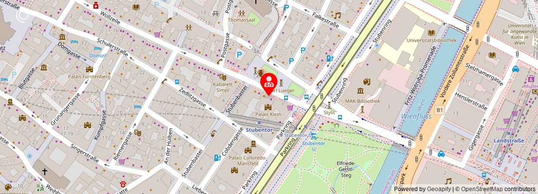 Street map section around the address