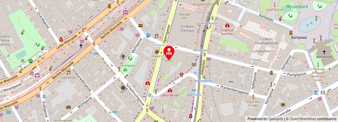 Street map section around the address