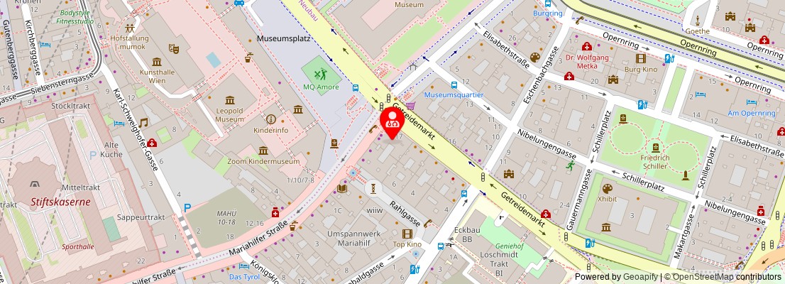 Street map section around the address