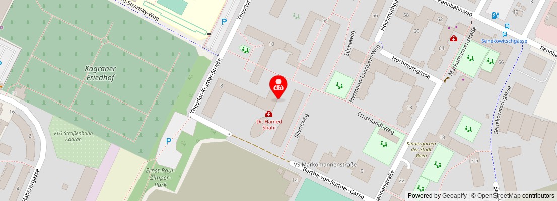 Street map section around the address