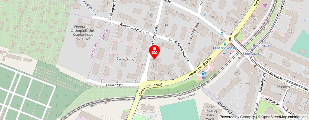 Street map section around the address