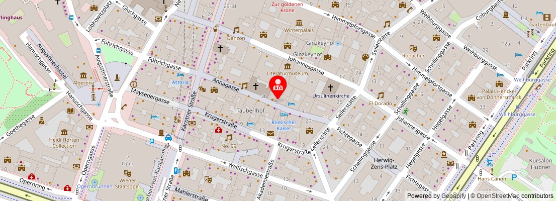 Street map section around the address