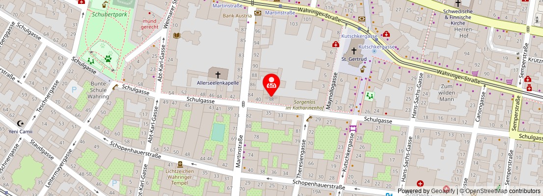 Street map section around the address
