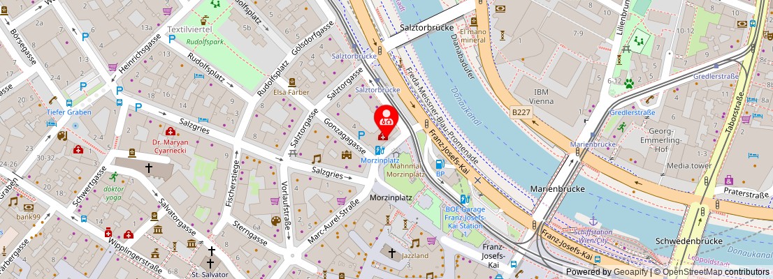 Street map section around the address