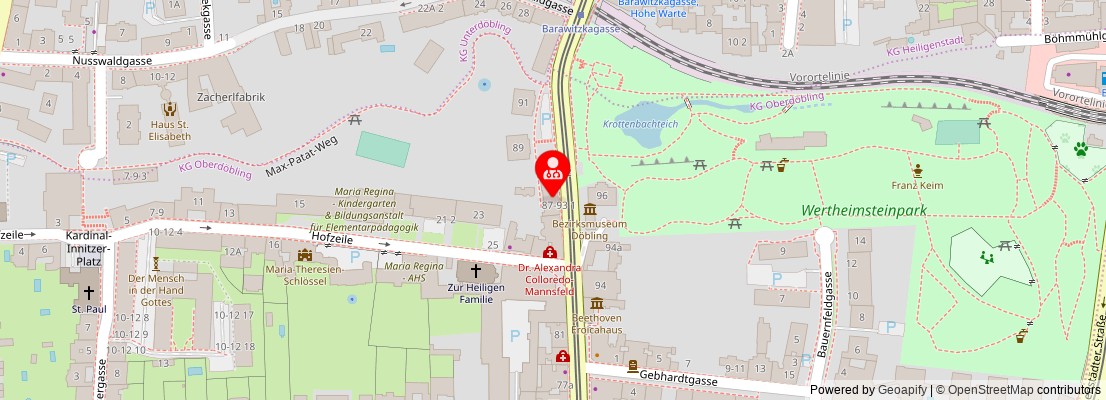 Street map section around the address