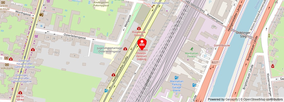 Street map section around the address