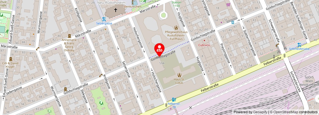 Street map section around the address