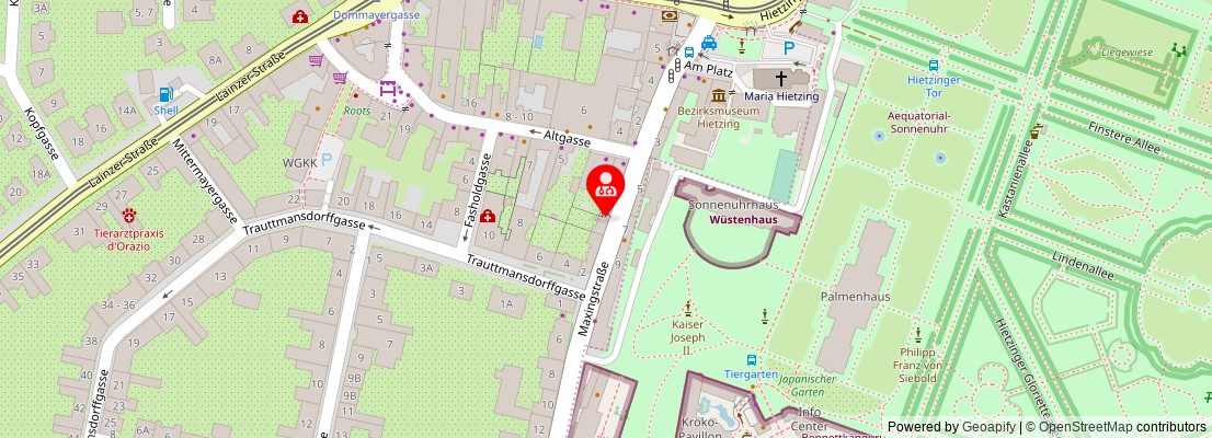 Street map section around the address