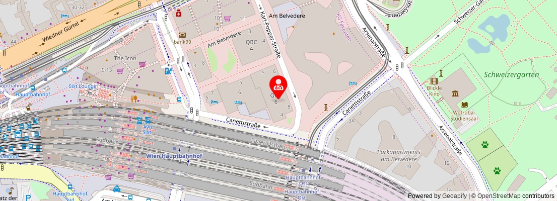 Street map section around the address